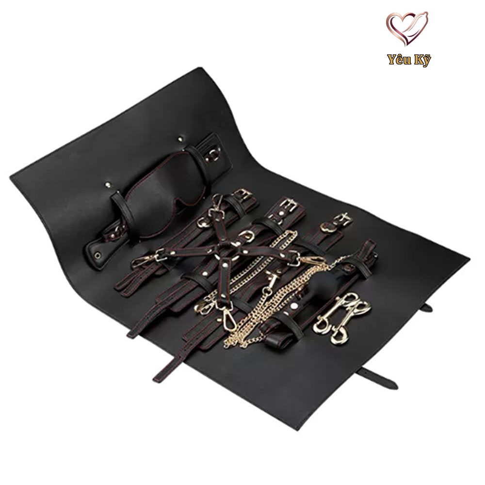 Bộ dụng cụ hỗ trợ tình dục màu đen BDSM 01 - Ảnh 2