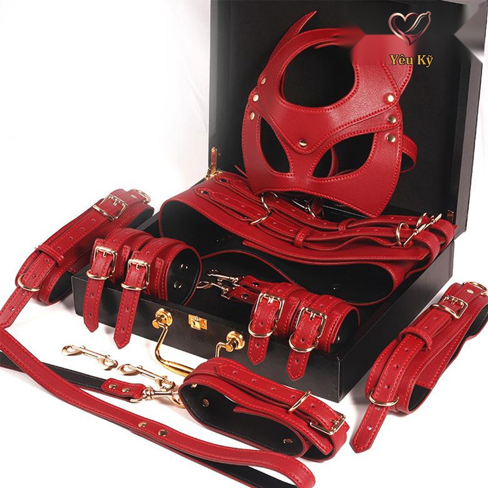 Bộ dụng cụ hỗ trợ tình dục màu đỏ BDSM 02 - Ảnh 2