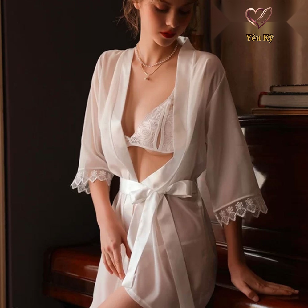 Choàng ngủ kèm nội y xuyên thấu gợi cảm CN13 - Ảnh 2