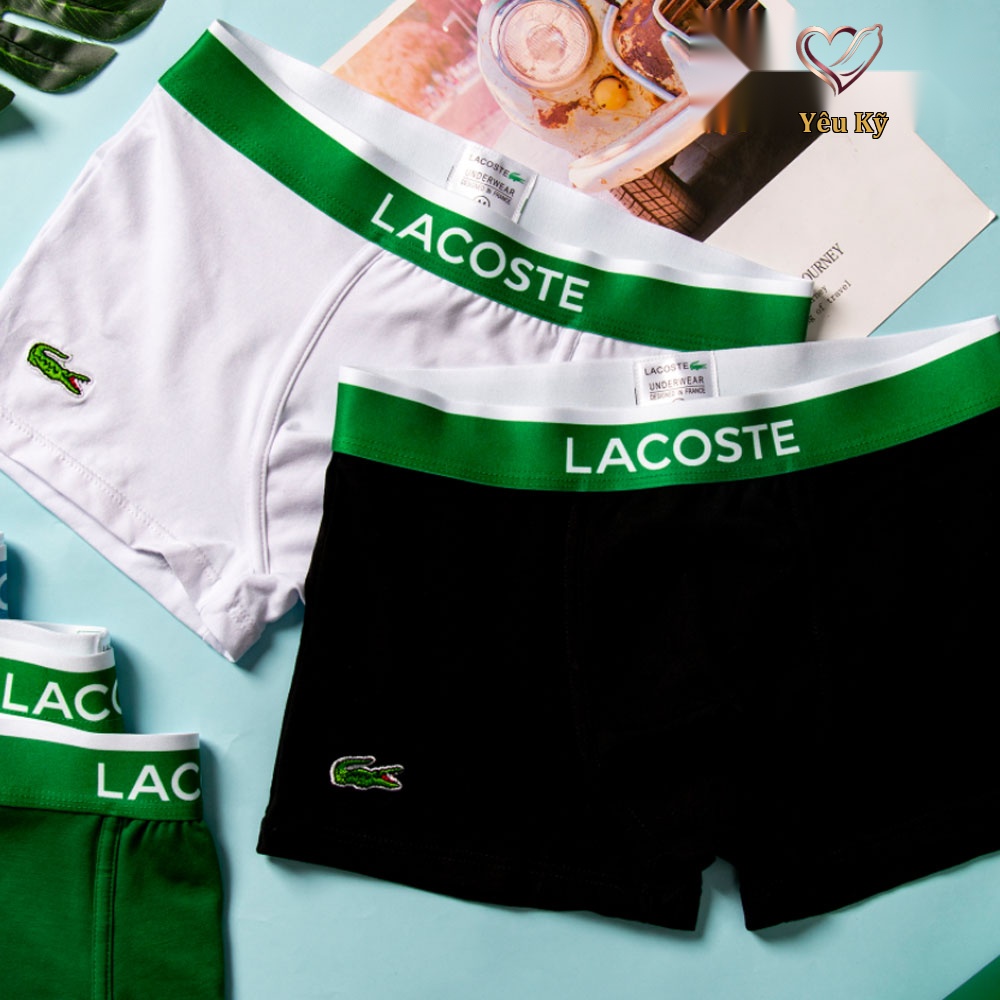 Quần lót Boxer Lacoste chính hãng - Trắng - Ảnh 3