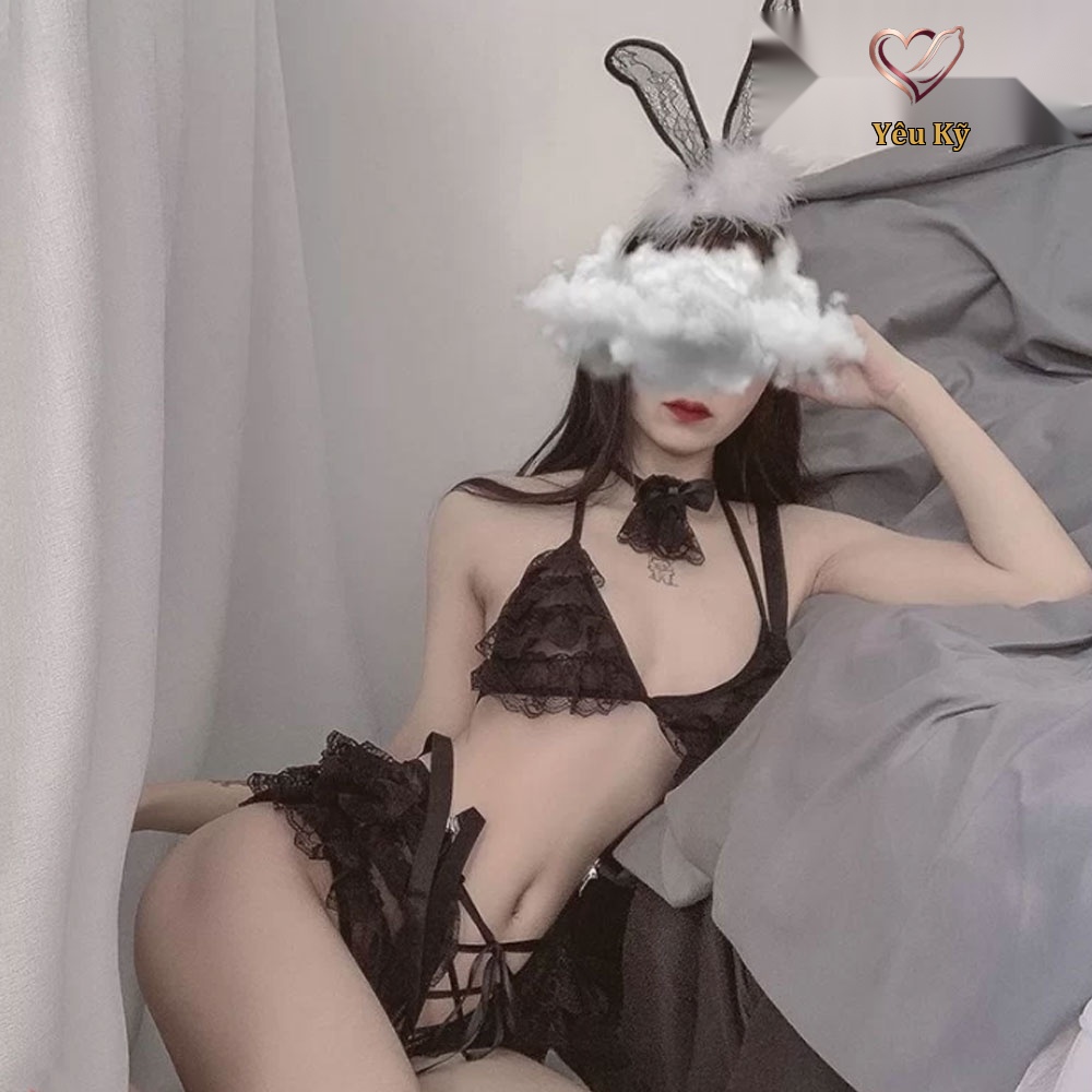 Thời trang sexy cosplay nàng thỏ đen quyến rũ NT06 - Ảnh 3
