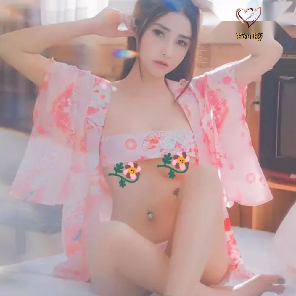 Thời trang sexy cosplay Kimono Nhật Bản hoa anh đào KMN03 - Ảnh 3