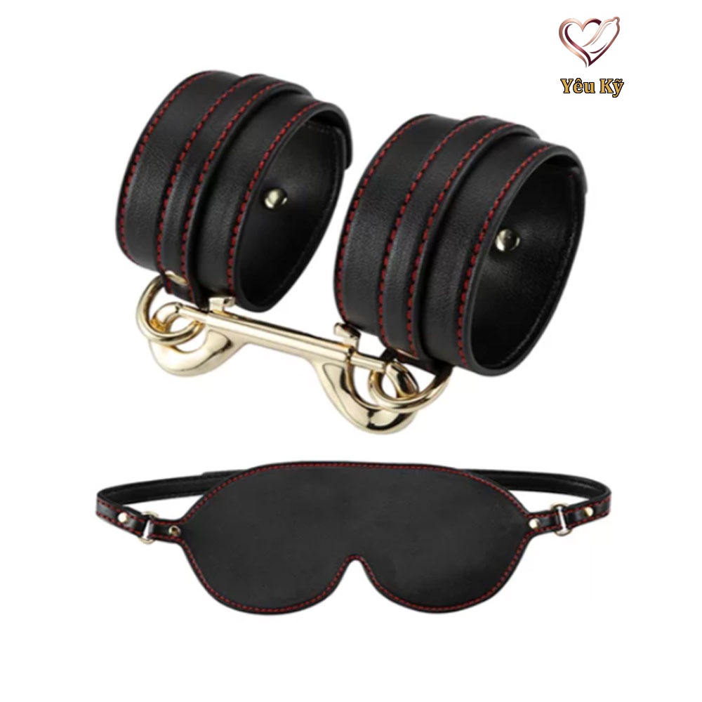 Bộ dụng cụ hỗ trợ tình dục màu đen BDSM 01 - Ảnh 3
