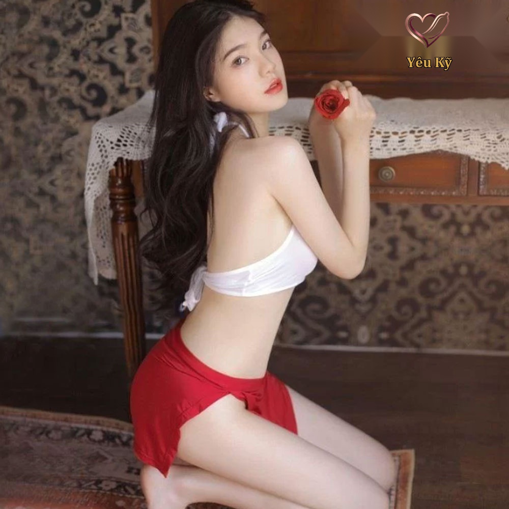Thời trang cosplay cô thư ký sexy đỏ TK13 - Ảnh 3