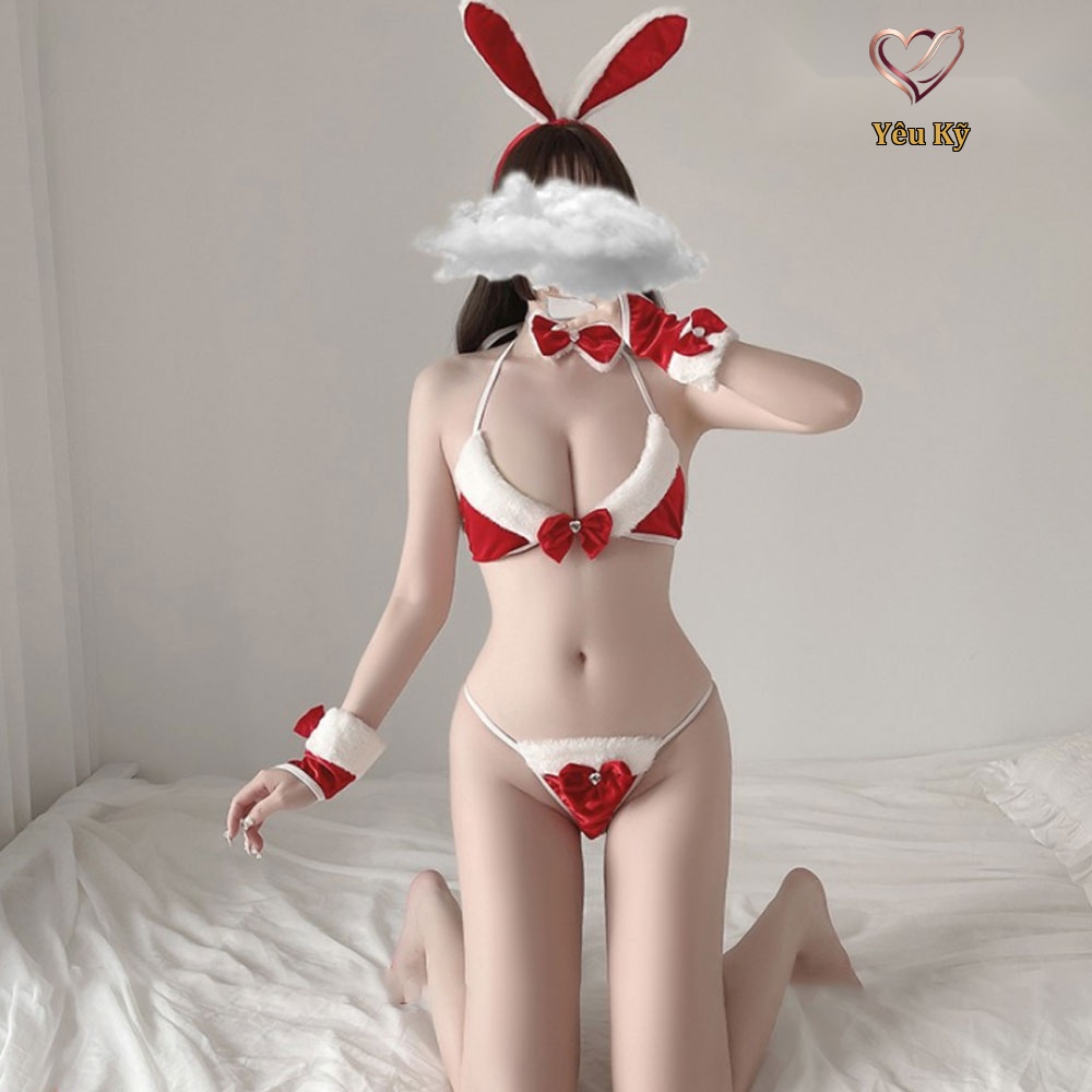 Thời trang sexy cosplay nàng thỏ bông đáng yêu màu đỏ NT16 - Ảnh 3
