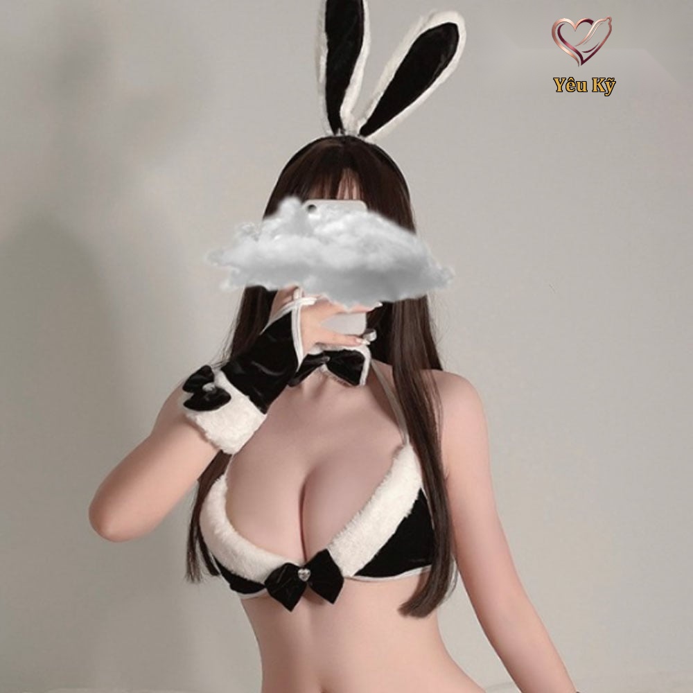 Thời trang sexy cosplay nàng thỏ bông đáng yêu màu đen NT15 - Ảnh 3