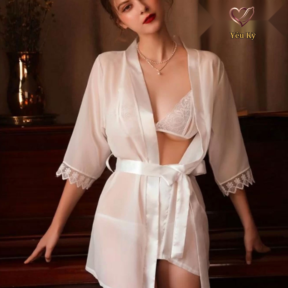 Choàng ngủ kèm nội y xuyên thấu gợi cảm CN13 - Ảnh 4