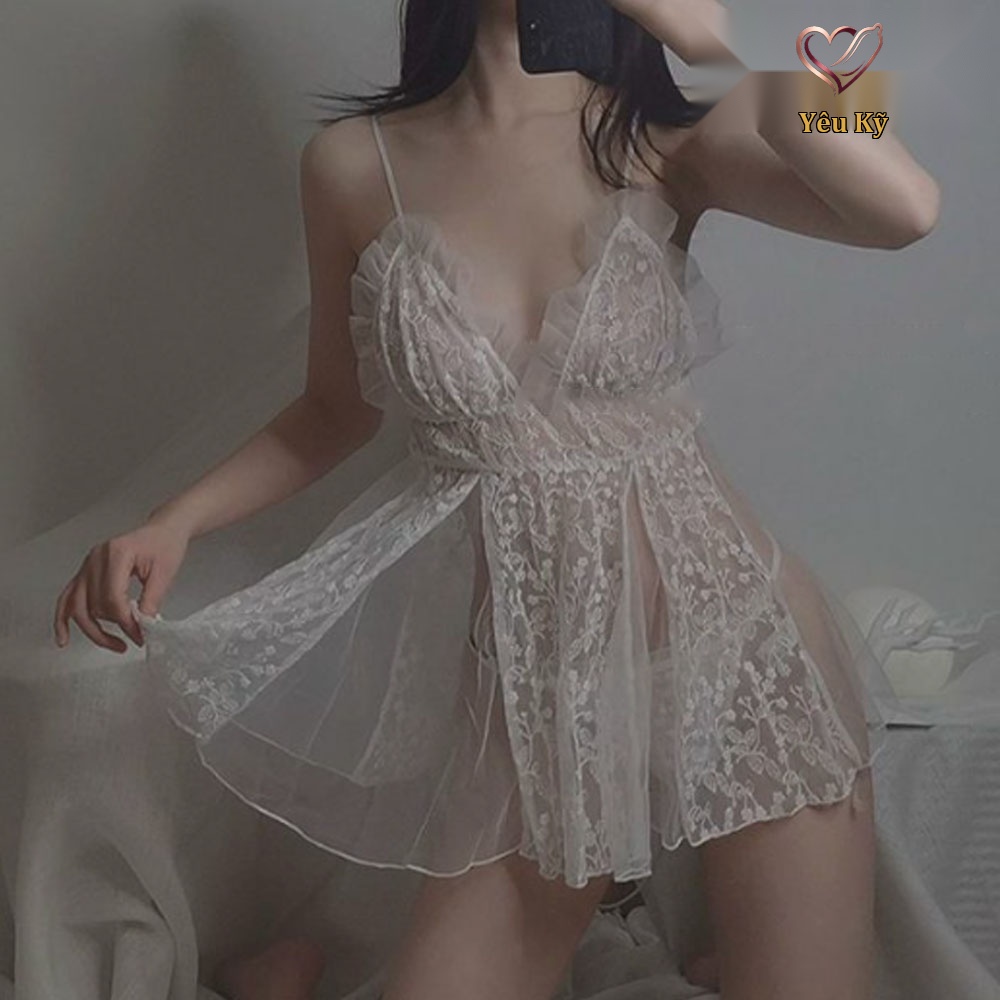 Đầm ngủ ren xuyên thấu nàng thơ DN26 - Ảnh 4