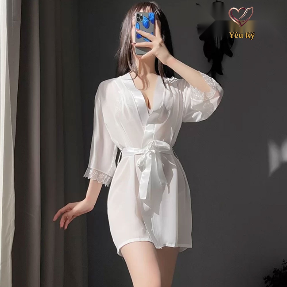 Choàng ngủ kèm nội y xuyên thấu gợi cảm CN13 - Ảnh 6