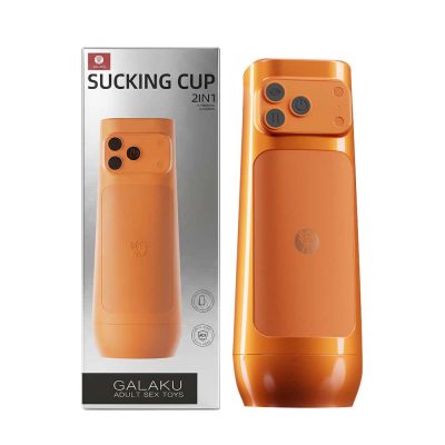 Âm đạo giả đa năng Galaku Sucking Cup 2in1 màu cam