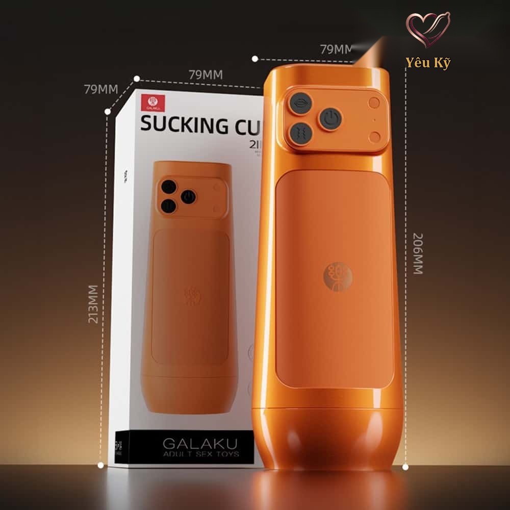 Âm đạo giả đa năng Galaku Sucking Cup 2in1 màu cam - Ảnh 2