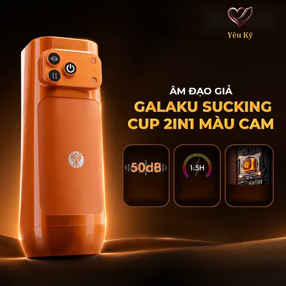 Âm đạo giả đa năng Galaku Sucking Cup 2in1 màu cam - Ảnh 3