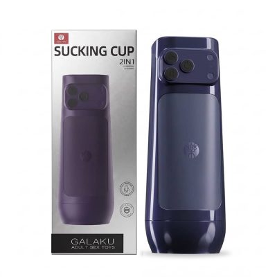 Âm đạo giả đa năng Galaku Sucking Cup 2in1 màu tím than