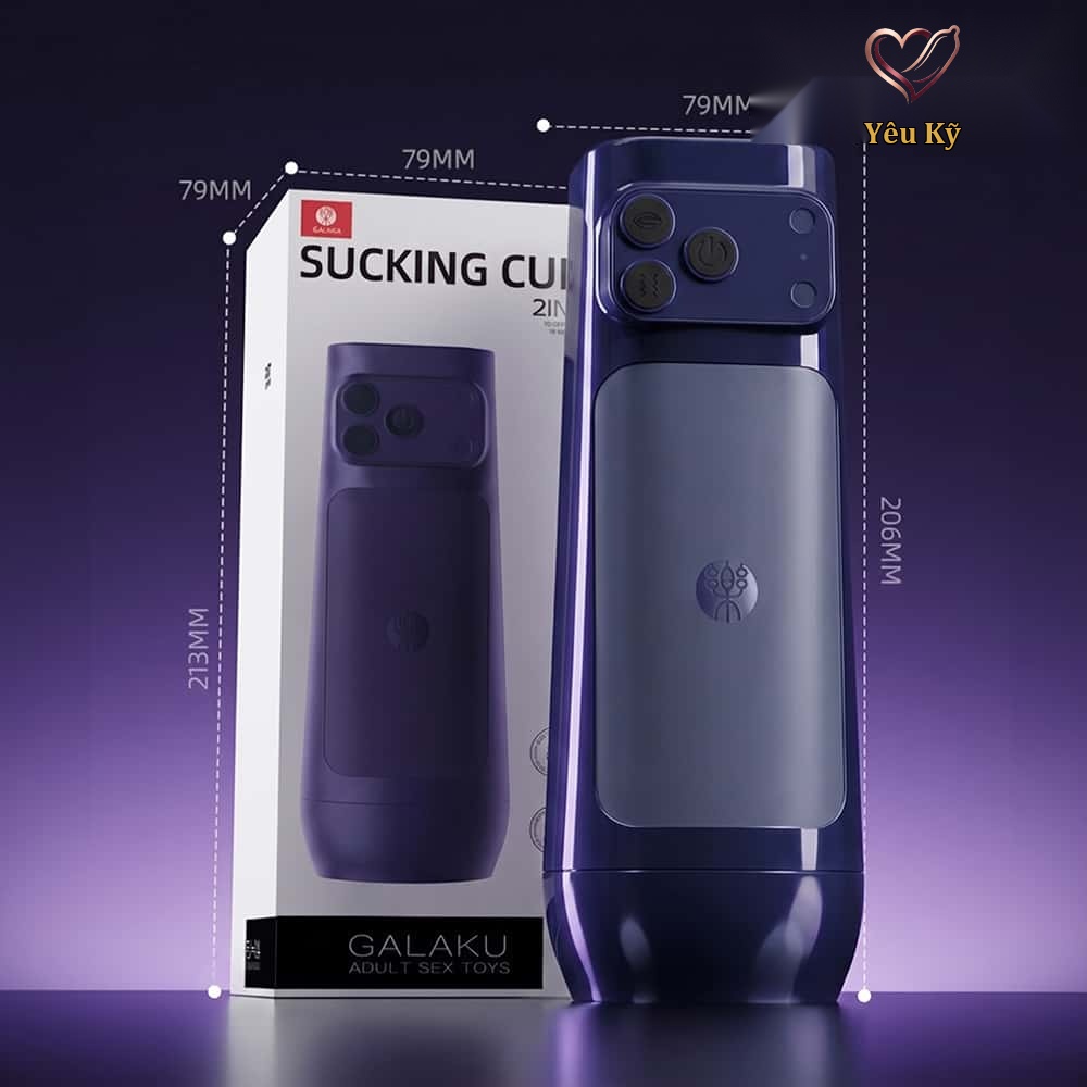 Âm đạo giả đa năng Galaku Sucking Cup 2in1 màu tím than - Ảnh 2