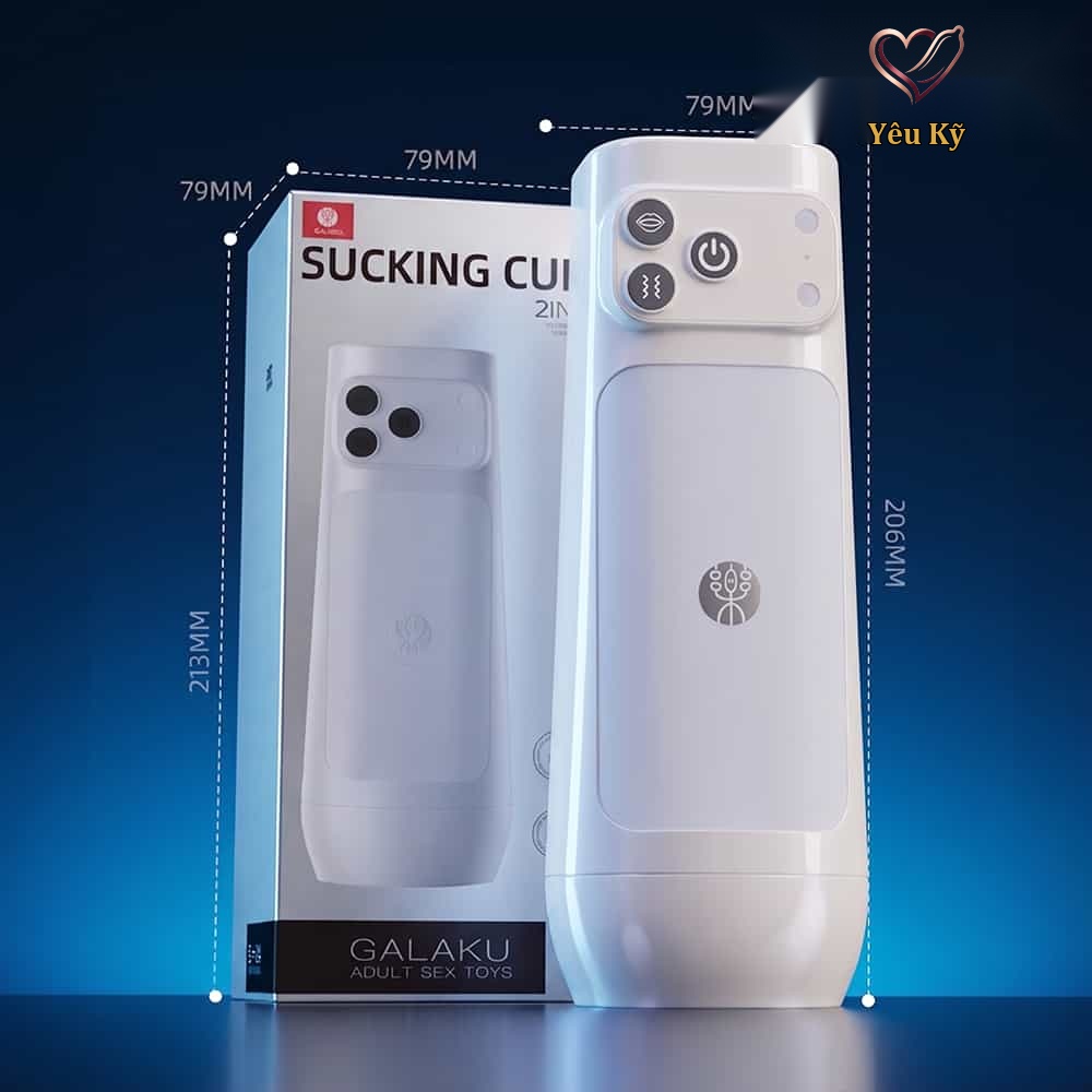 Âm đạo giả đa năng Galaku Sucking Cup 2in1 màu trắng - Ảnh 2