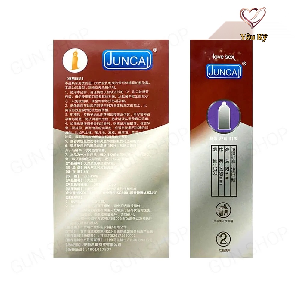 Bao cao su Juncai Feel Ultra Thin - Siêu mỏng, nhiều gel bôi trơn - Hộp 10 cái - Ảnh 2