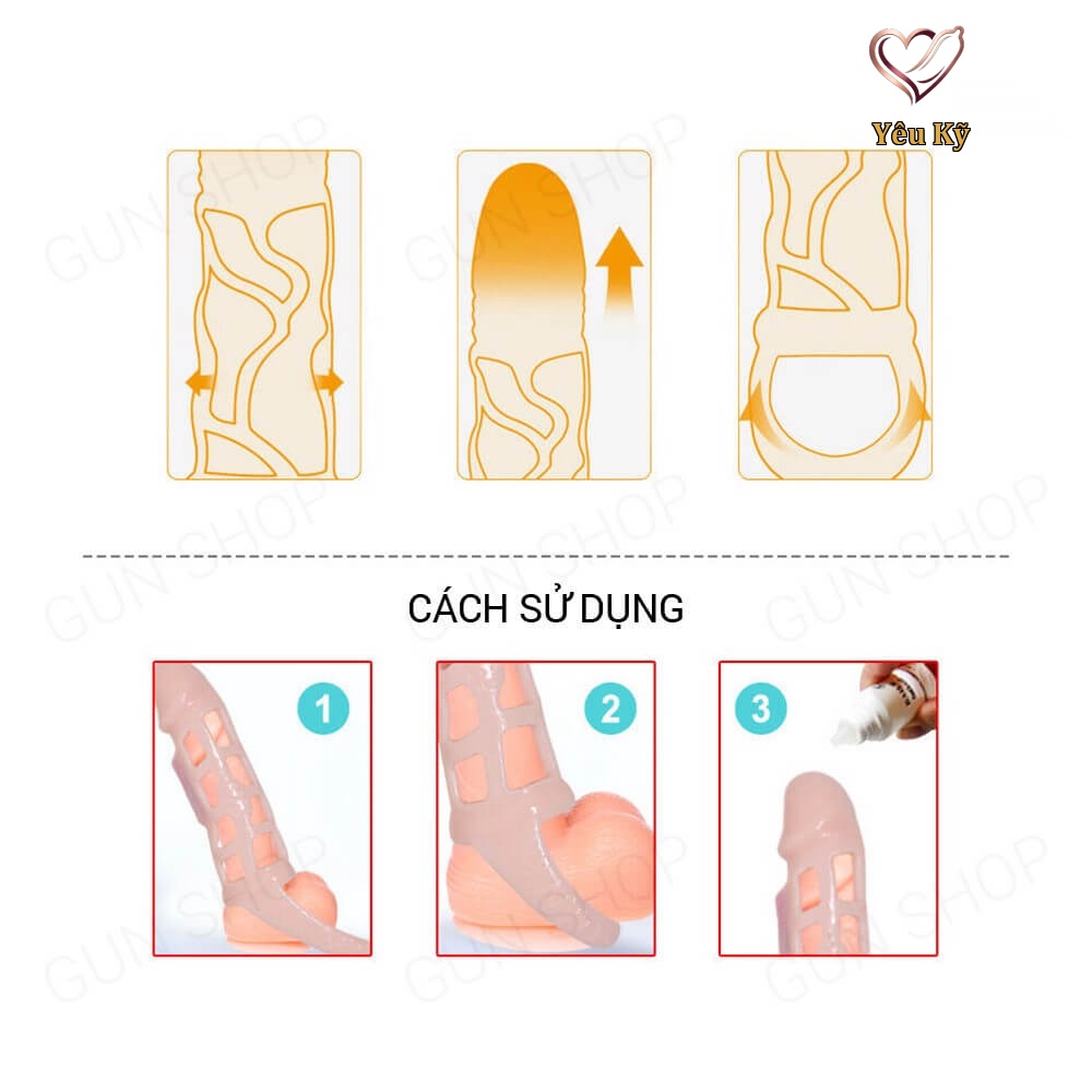 Bao cao su đôn dên rung Baile lưới dây đeo - Ảnh 6