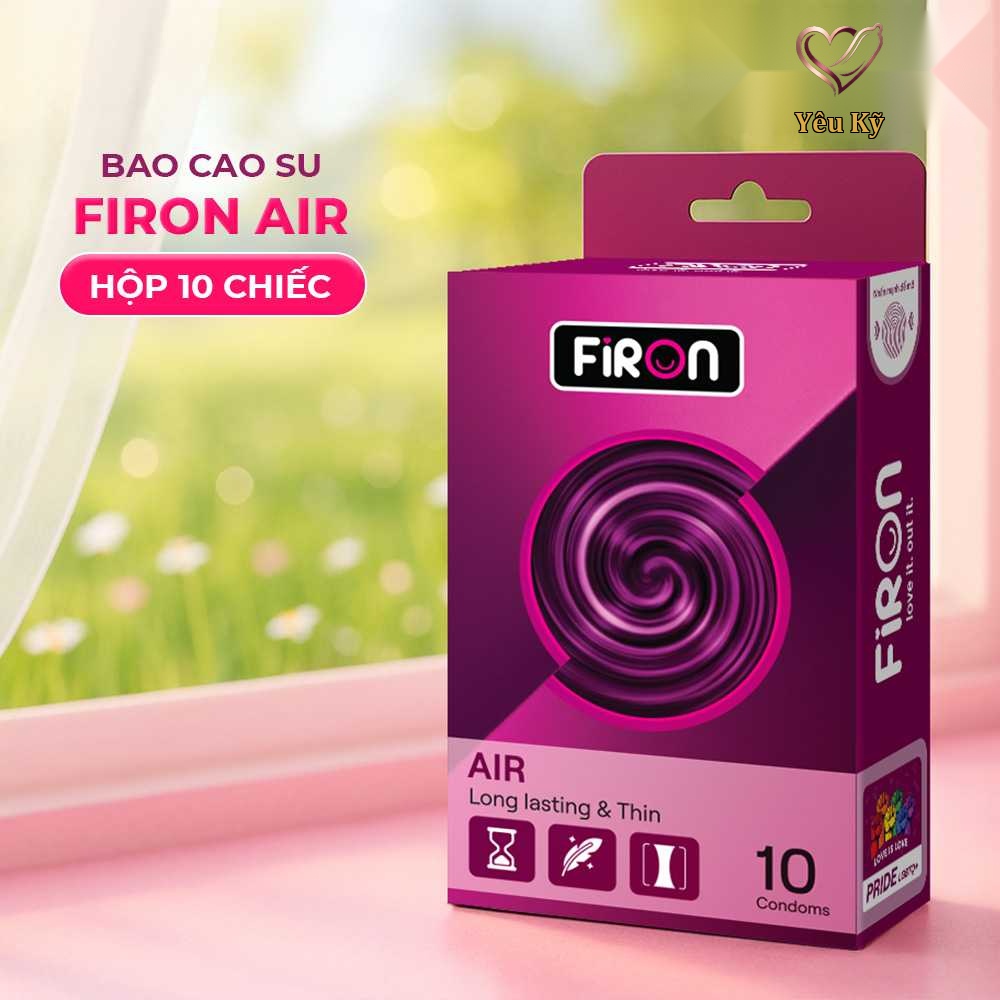Bao cao su Firon Air - Siêu mỏng, kéo dài thời gian, hương vani - Hộp 10 cái - Ảnh 3