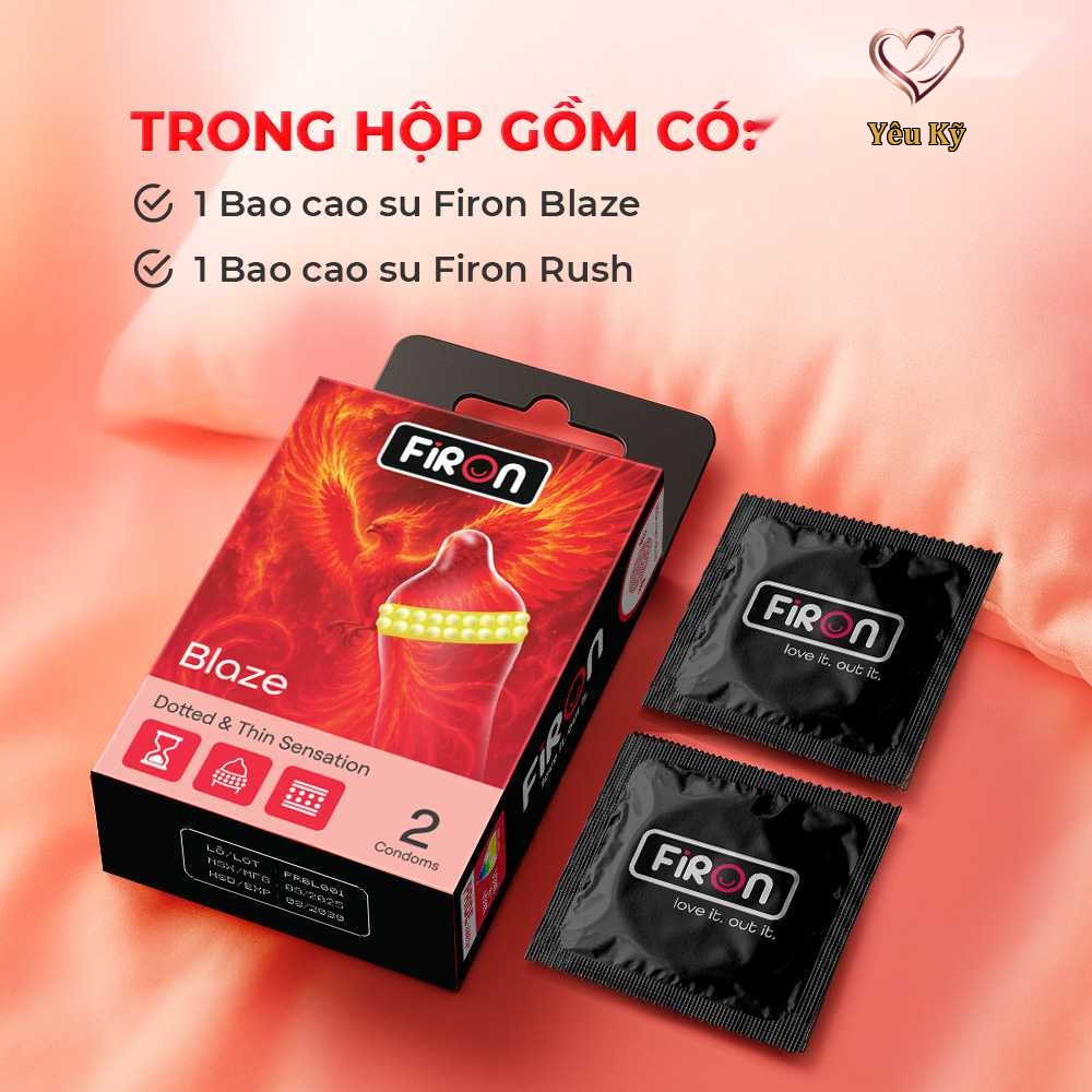 Bao cao su Firon Blaze - Hộp 1 bao 2 vòng bi siêu lớn + 1 bao Firon Rush (Hộp 2 cái) - Ảnh 5