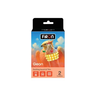 Bao cao su Firon Geon - Hộp 1 bao gai, 3 vòng bi siêu lớn + 1 bao Firon Rush (Hộp 2 cái)