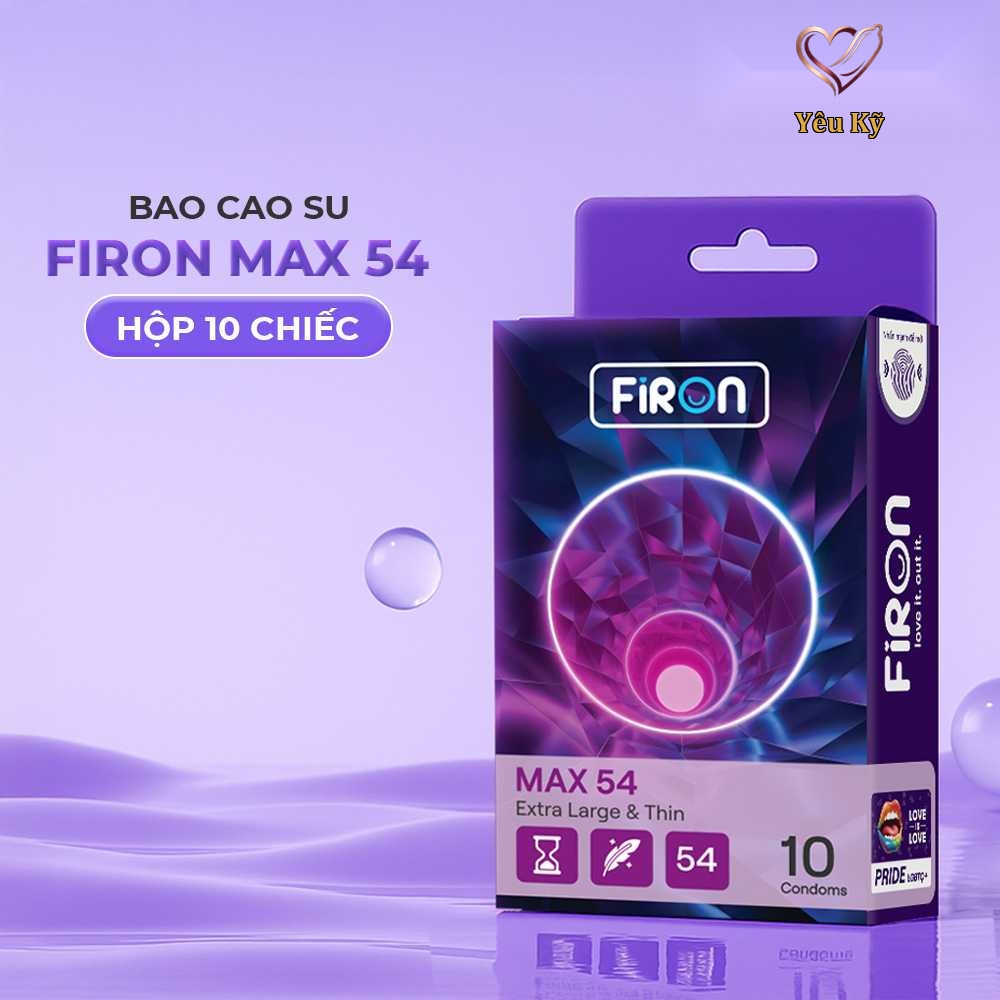 Bao cao su Firon Max 54 - Size 54mm, siêu mỏng, kéo dài thời gian - Hộp 10 cái - Ảnh 3