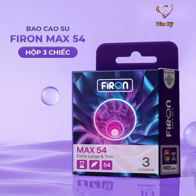 Bao cao su Firon Max 54 - Size 54mm, siêu mỏng, kéo dài thời gian
