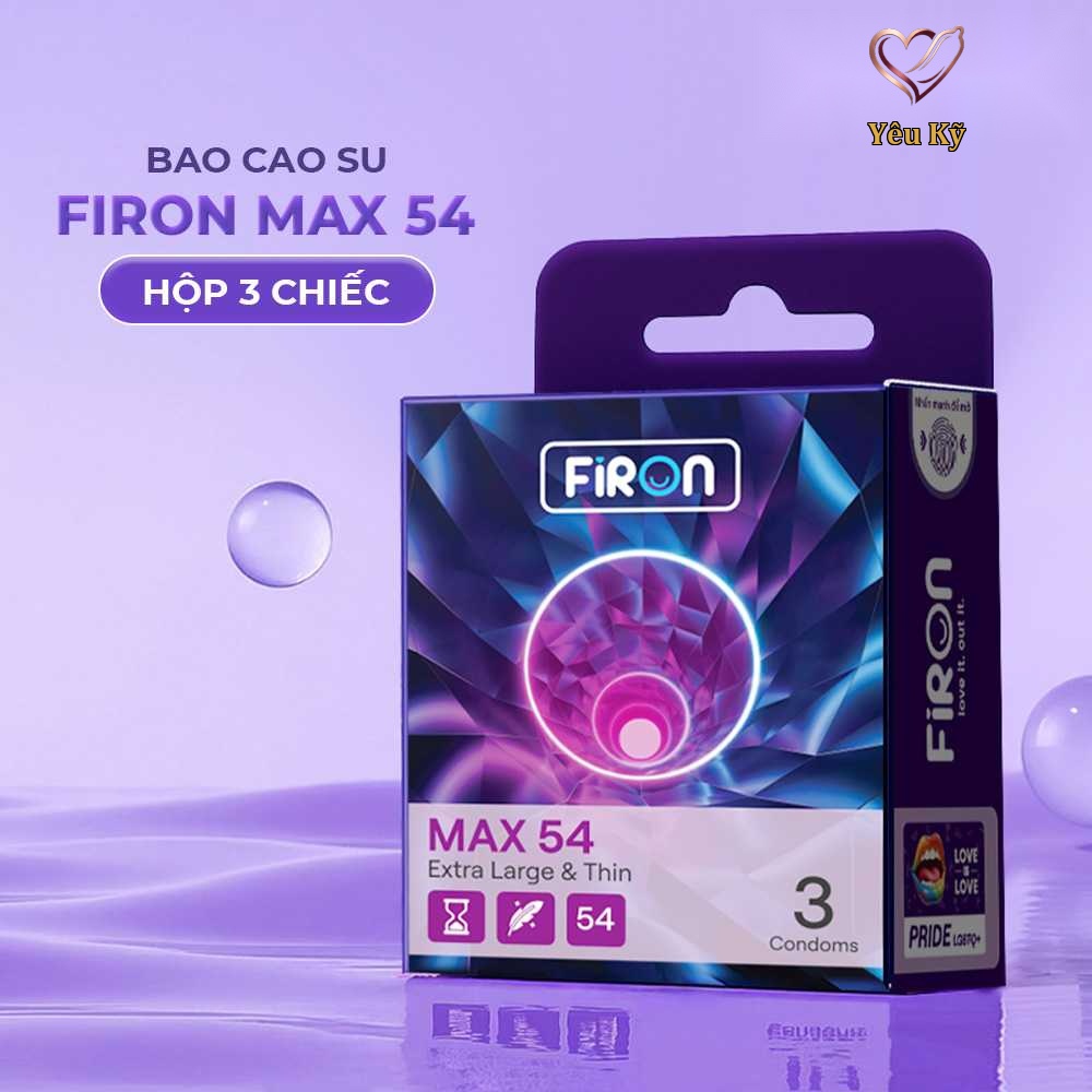 Bao cao su Firon Max 54 - Size 54mm, siêu mỏng, kéo dài thời gian - Hộp 3 cái - Ảnh 3