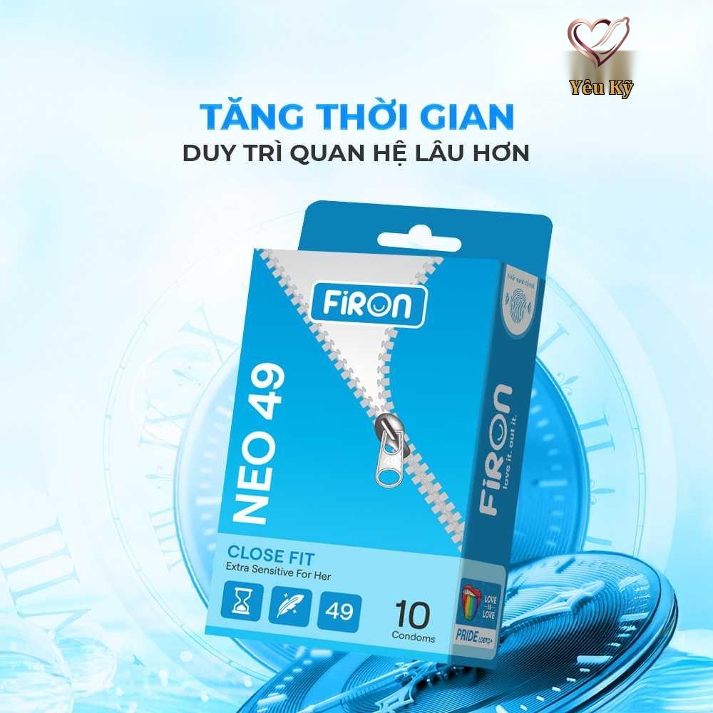 Bao cao su Firon Neo 49 - Size 49mm, siêu mỏng, kéo dài thời gian - Hộp 3 cái - Ảnh 8