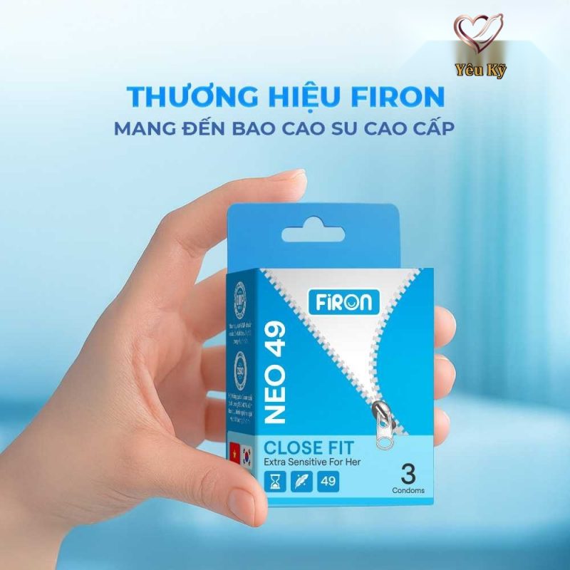 Bao cao su Firon Neo 49 - Size 49mm, siêu mỏng, kéo dài thời gian