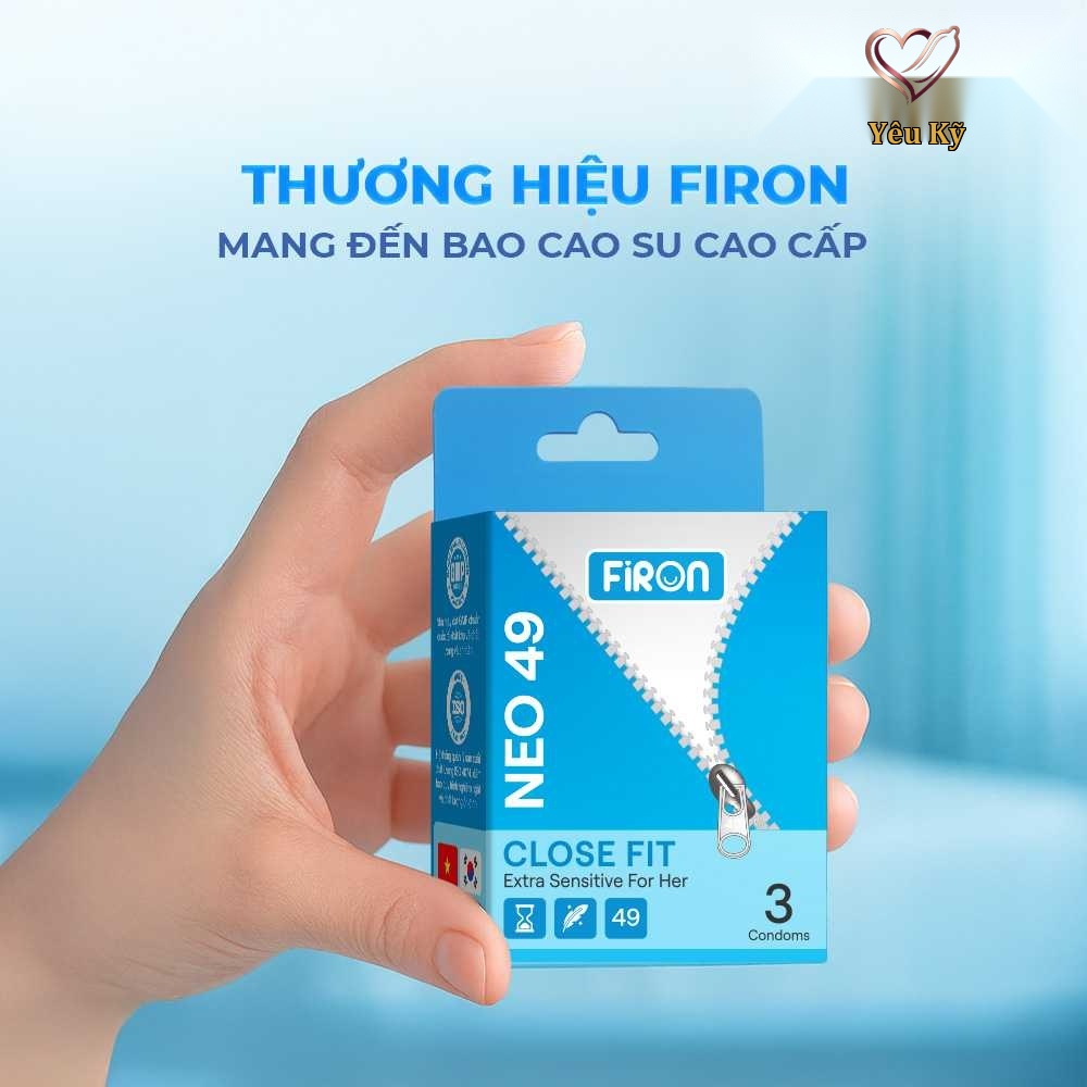 Bao cao su Firon Neo 49 - Size 49mm, siêu mỏng, kéo dài thời gian - Hộp 3 cái - Ảnh 4