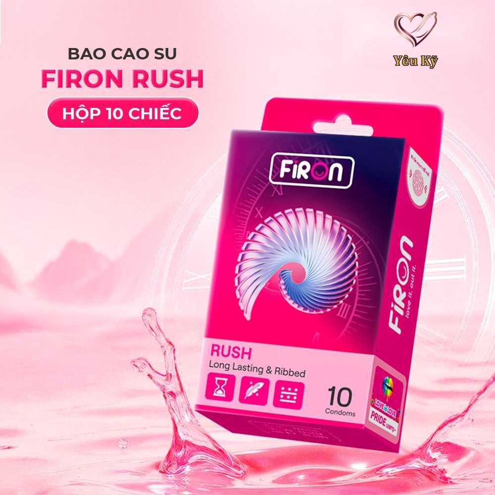 Bao cao su Firon Rush - Gân sọc, điểm nổi, kéo dài thời gian - Hộp 10 cái - Ảnh 3