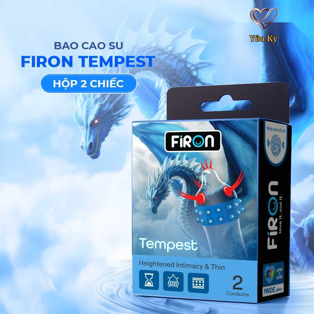 Bao cao su Firon Tempest - Hộp 1 bao gai, 2 vòng bi siêu lớn + 1 bao Firon Rush (Hộp 2 cái) - Ảnh 2