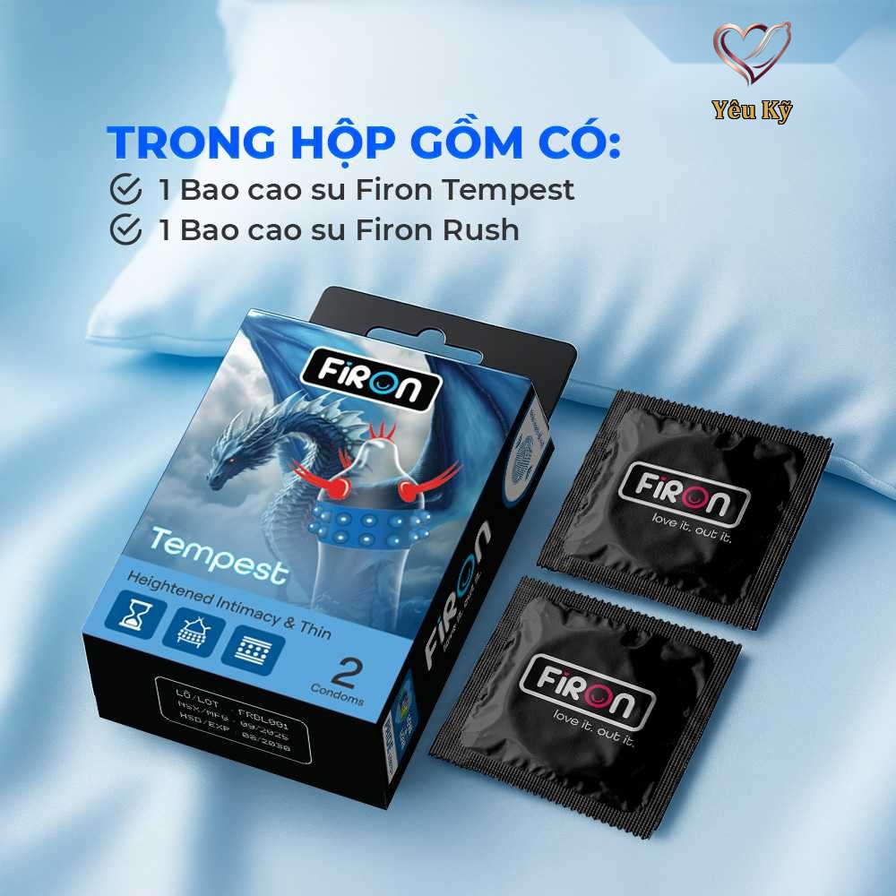 Bao cao su Firon Tempest - Hộp 1 bao gai, 2 vòng bi siêu lớn + 1 bao Firon Rush (Hộp 2 cái) - Ảnh 3