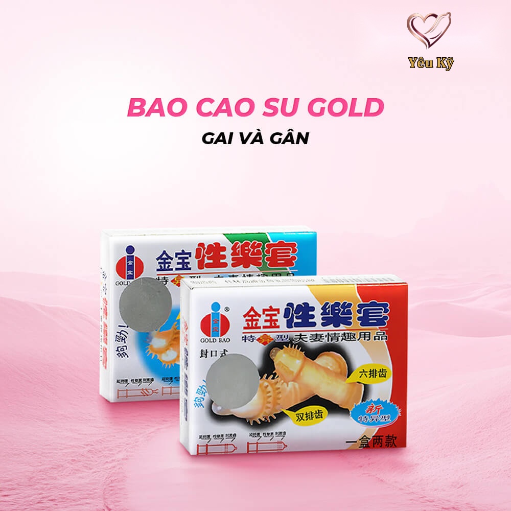 Bao cao su Gold - Gai và gân - Hộp 2 cái (Giao ngẫu nhiên) - Ảnh 2