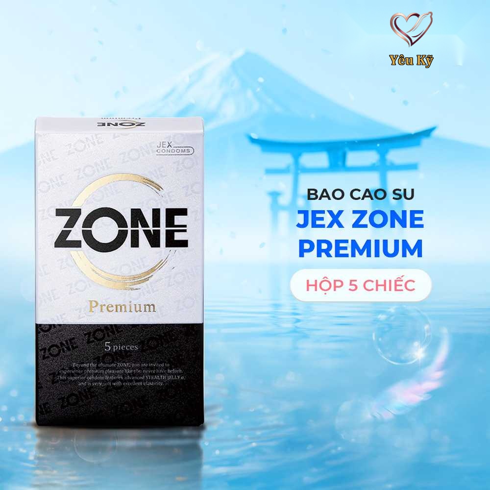 Bao cao su JEX Zone Premium - Siêu mỏng như không đeo, vừa vặn, nhiều gel bôi trơn - Hộp 5 cái - Ảnh 2