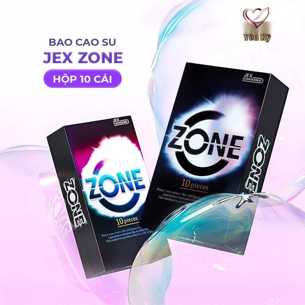Bao cao su JEX Zone - Siêu mỏng chân thật, nhiều gel bôi trơn - Hộp 10 cái - Ảnh 2