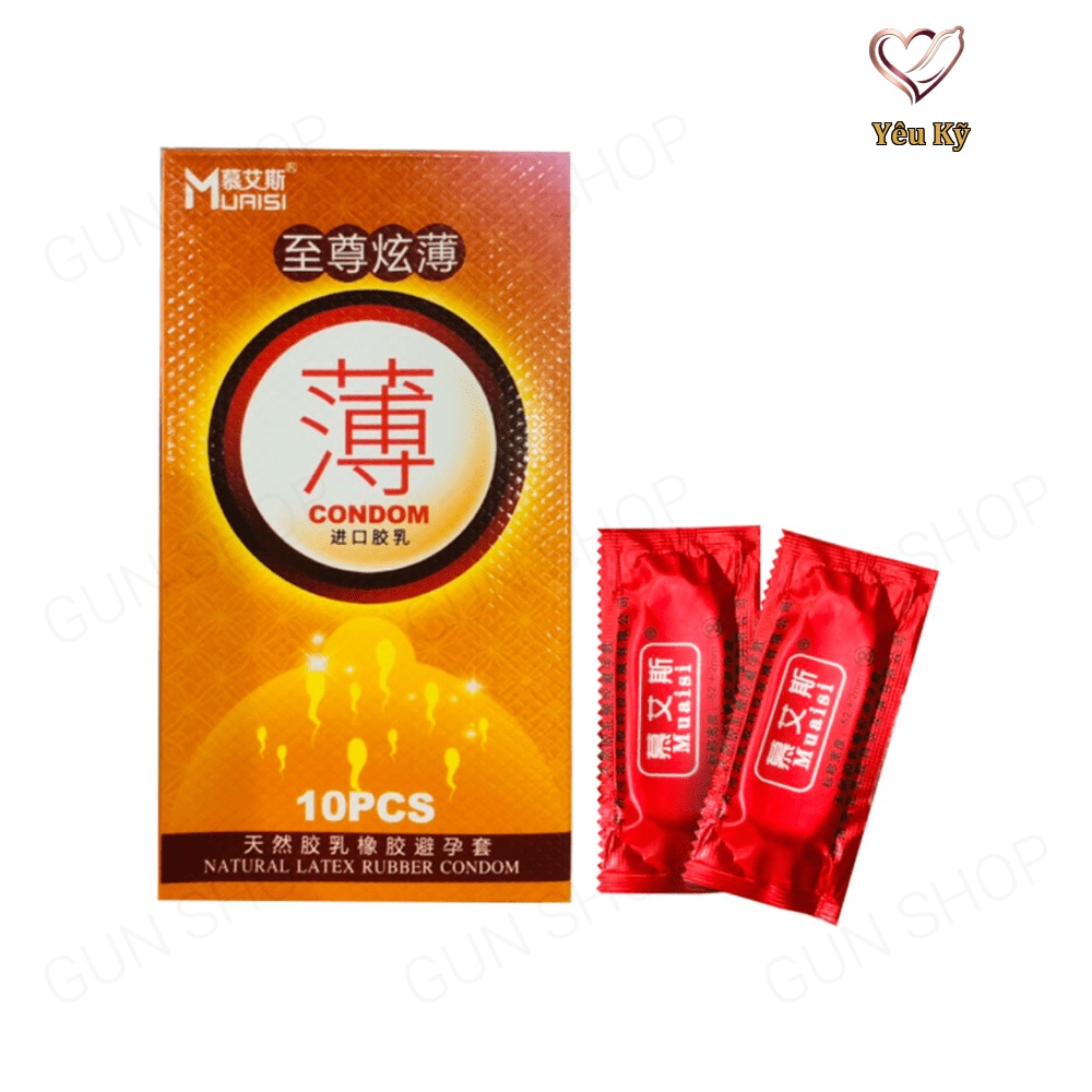 Bao cao su Muaisi Cam - Siêu mỏng, hương dâu - Hộp 10 cái - Ảnh 3