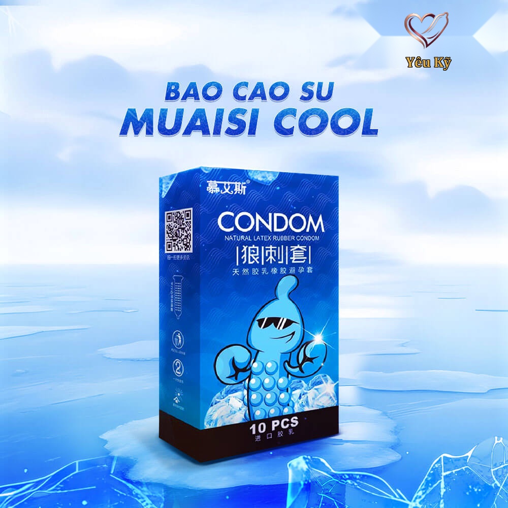 Bao cao su Muaisi Cool - Siêu điểm nổi, mát lạnh - Hộp 10 cái - Ảnh 2