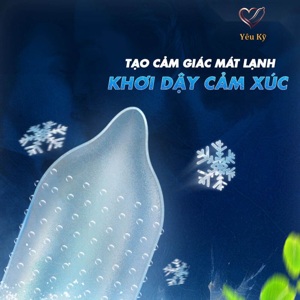 Bao cao su Muaisi Cool - Siêu điểm nổi, mát lạnh - Hộp 10 cái - Ảnh 4