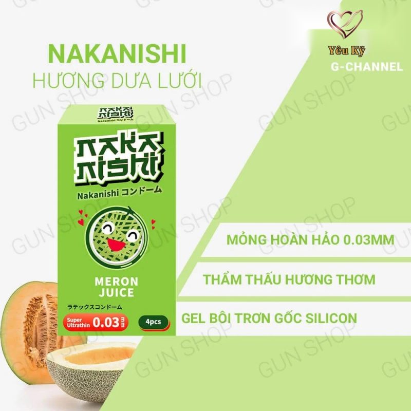 Bao cao su Nakanishi - Siêu mỏng 0.03mm