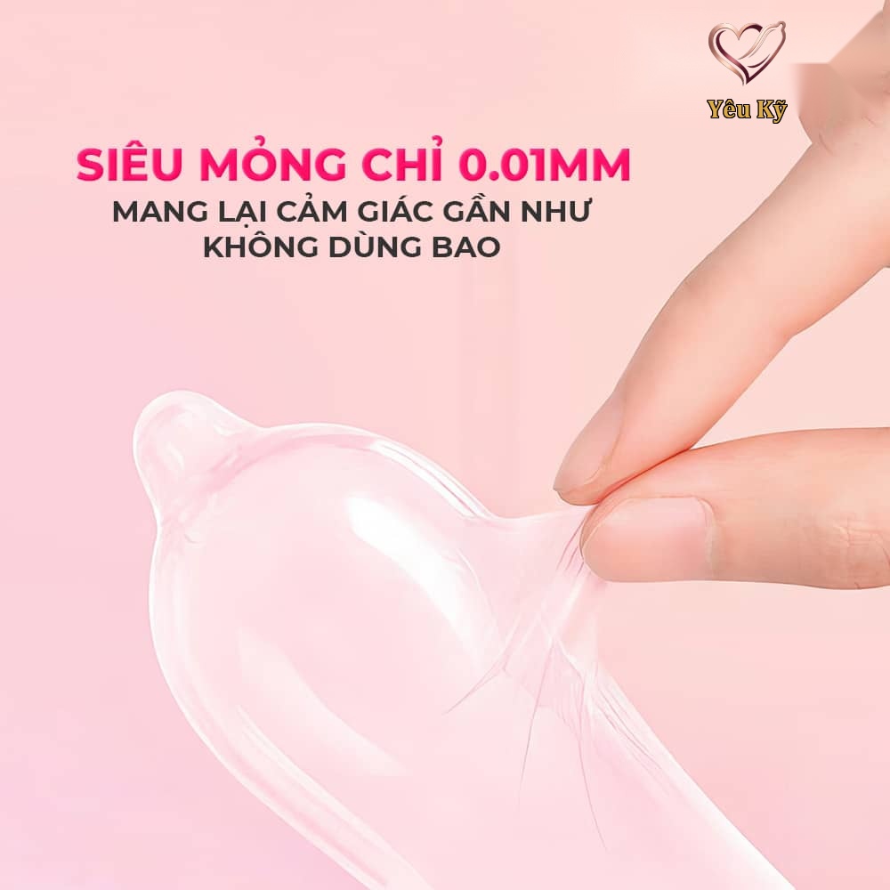 Bao cao su Okamoto 0.01 PU - Siêu mỏng tàng hình, truyền nhiệt chân thật - Hộp 4 cái - Ảnh 4