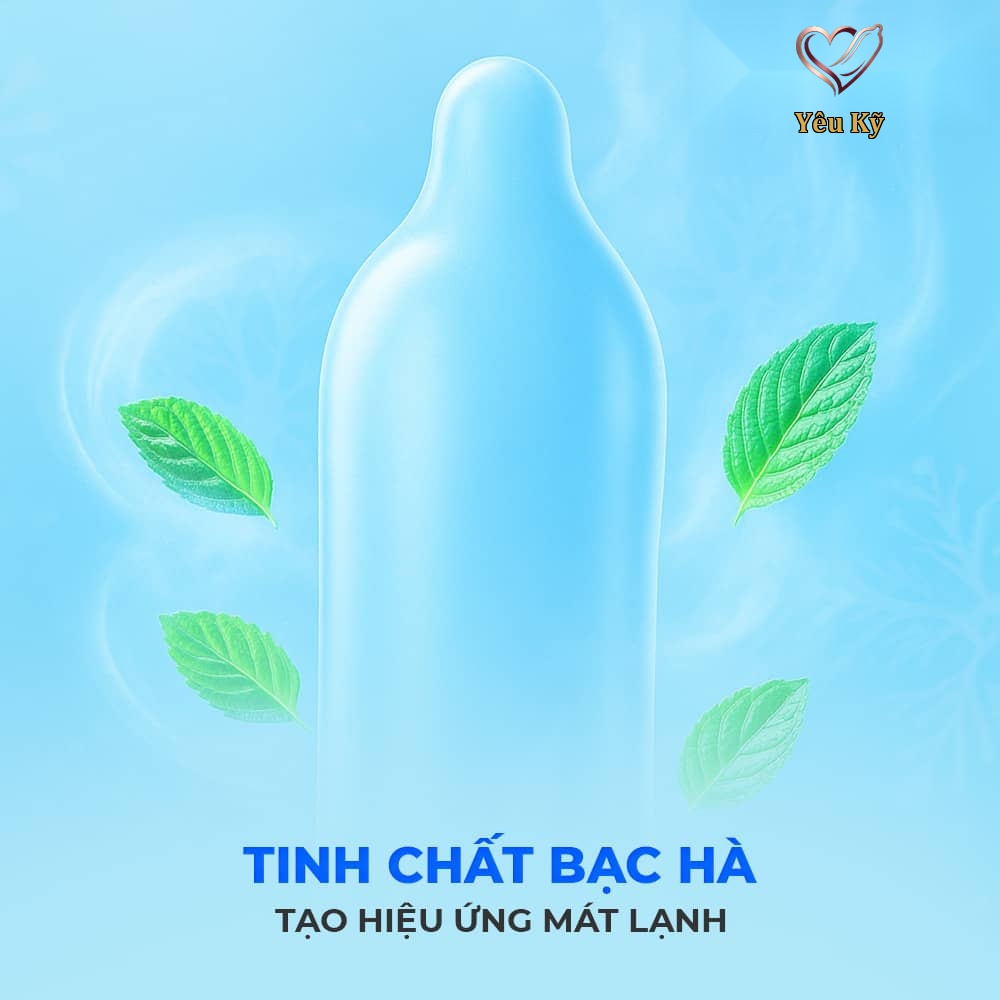 Bao cao su Okamoto 0.03 Cool - Siêu mỏng, mát lạnh, láng mịn - Hộp 3 cái - Ảnh 4