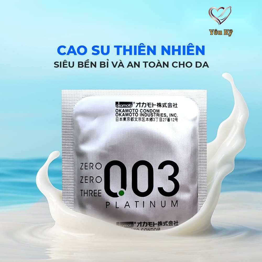 Bao cao su Okamoto 0.03 Platinum - Siêu mỏng, không mùi - Hộp 3 cái - Ảnh 5