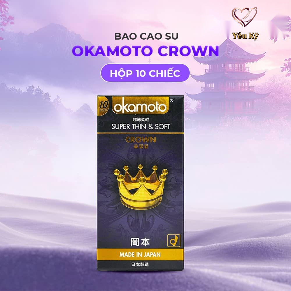 Bao cao su Okamoto Crown - Siêu mỏng nhẹ và mềm mại - Hộp 10 cái - Ảnh 2