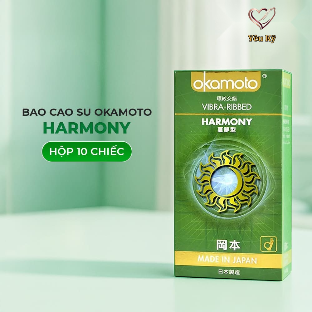 Bao cao su Okamoto Harmony - Gân sọc, siêu mỏng - Hộp 10 cái - Ảnh 2