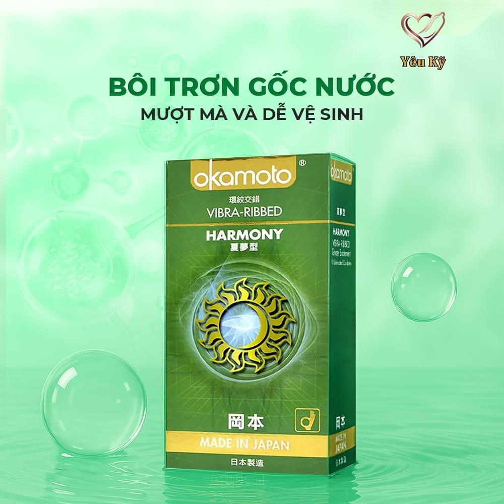 Bao cao su Okamoto Harmony - Gân sọc, siêu mỏng - Hộp 10 cái - Ảnh 5