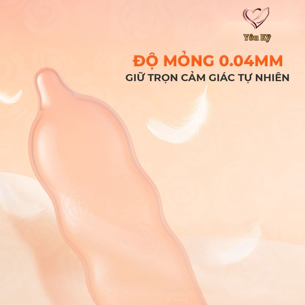 Bao cao su Okamoto Roman - Vân hoa hồng, ôm khít - Hộp 10 cái - Ảnh 8