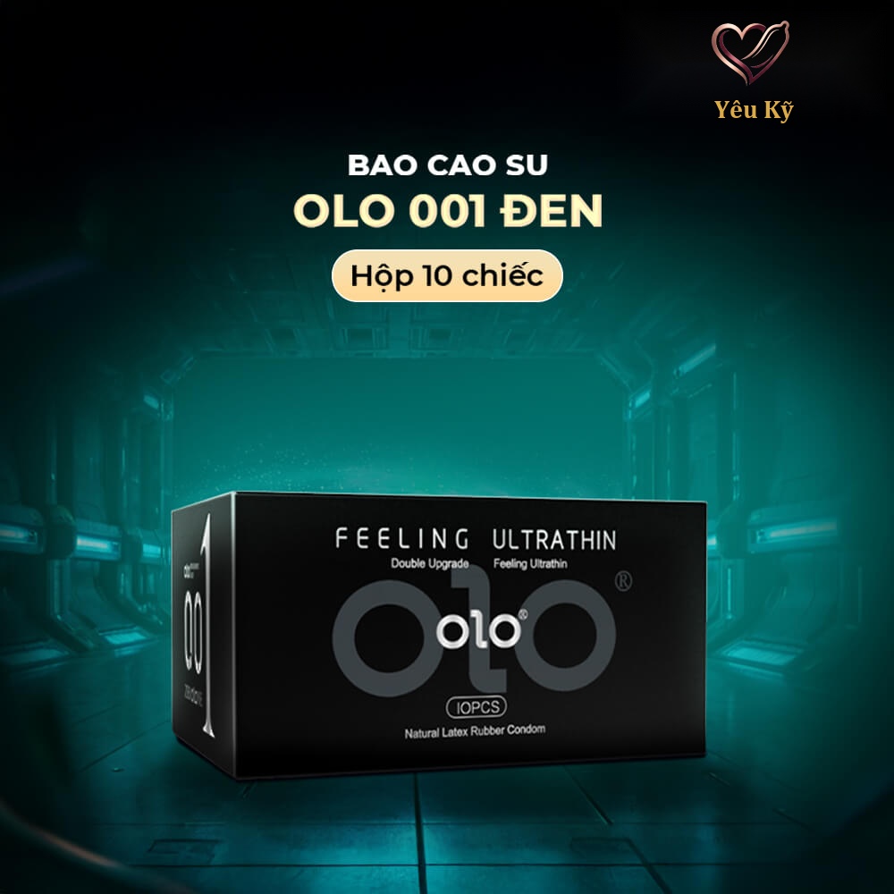 Bao cao su OLO 0.01 Đen - Siêu mỏng, hương vani - Hộp 10 cái - Ảnh 2