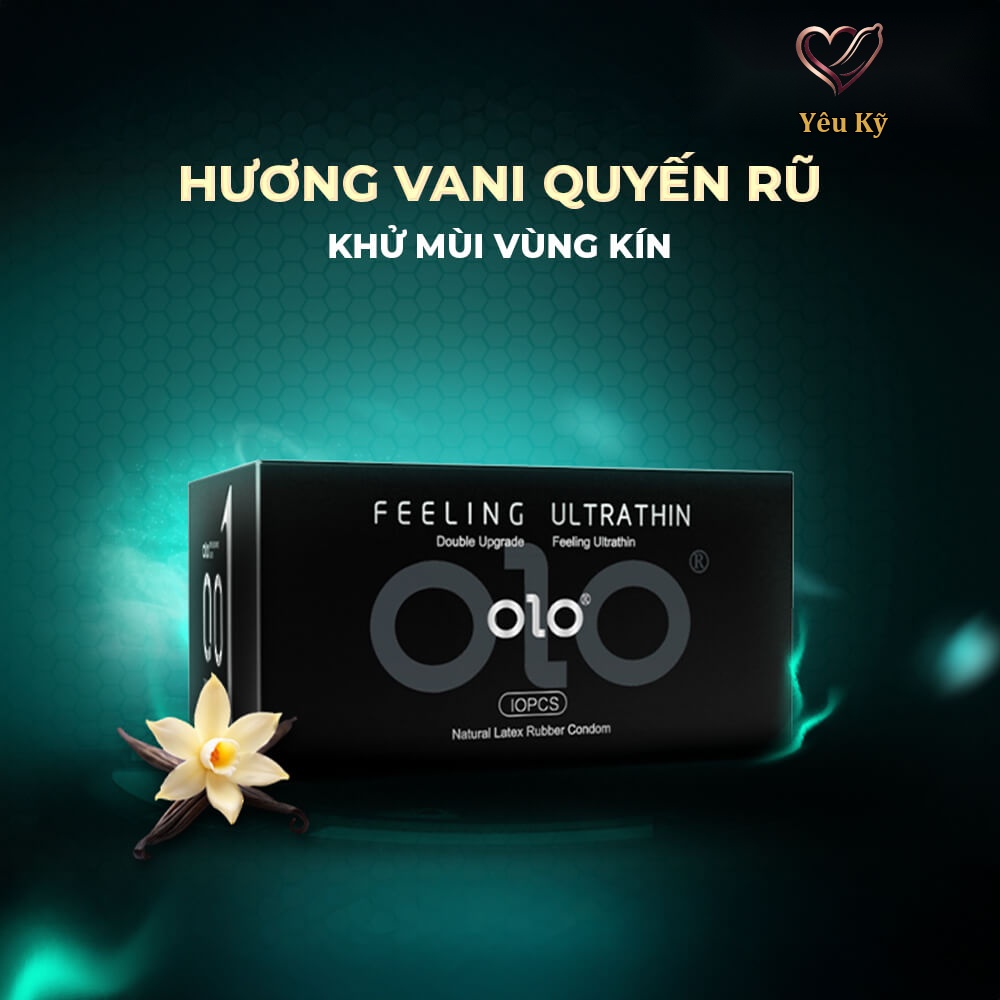 Bao cao su OLO 0.01 Đen - Siêu mỏng, hương vani - Hộp 10 cái - Ảnh 4