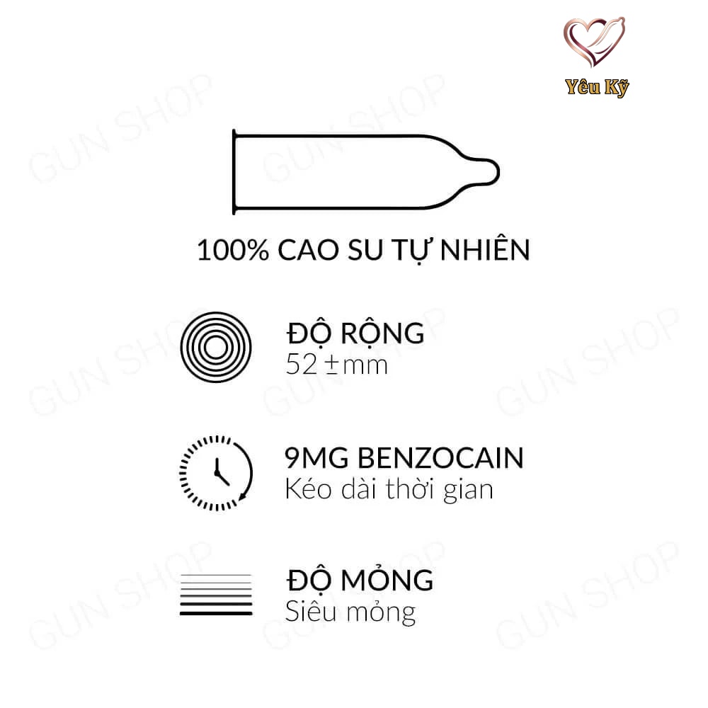 Bao cao su OLO 0.01 Gold - Siêu mỏng, kéo dài thời gian - Hộp 10 cái - Ảnh 2